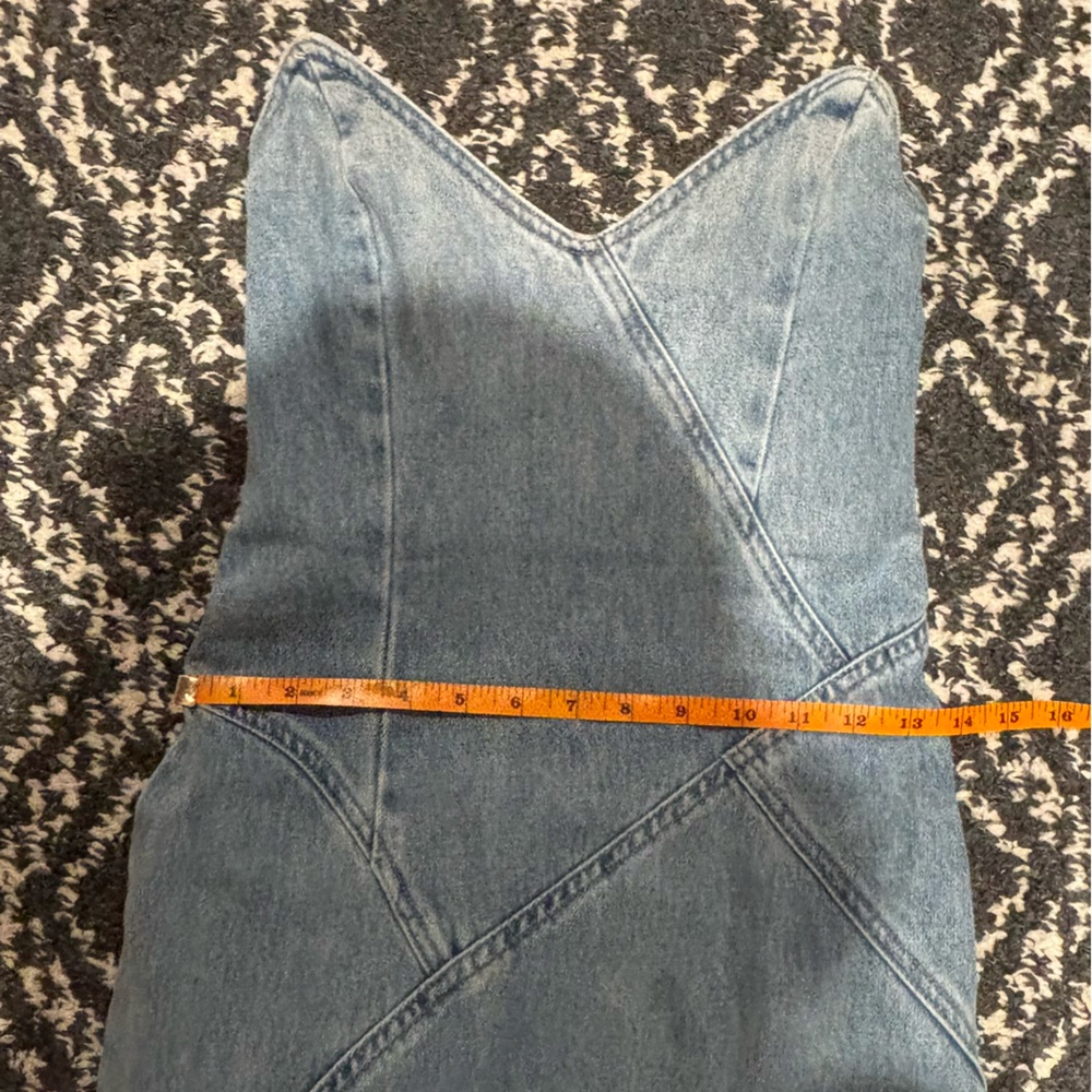 Strapless Light Blue Ruffle High-Low Dress - Picture 16 of 16